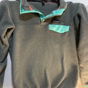 Teal and Grey Patagonia Pullover